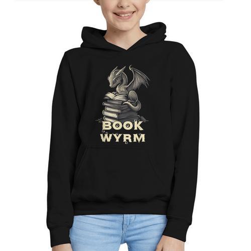 Bookwyrm Dragon Fantasy Bookish Fairytale Book Lover Graphic Youth Hoodie - Bookorys CA