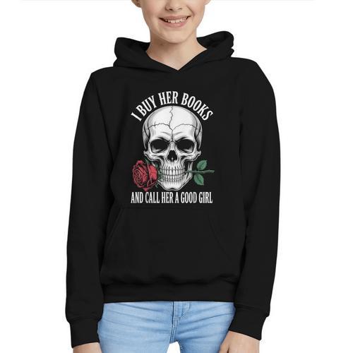 I Buy Her Books And Call Her A Good Girl Book Lover Graphic Youth Hoodie - Bookorys