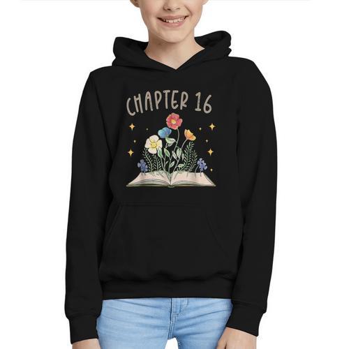 Chapter 16th Birthday Bookworm 16 Years Old For Book Lovers Graphic Youth Hoodie - Bookorys DE