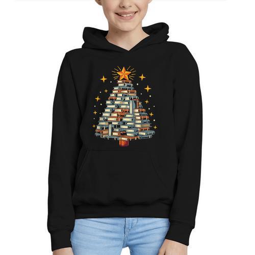 Christmas Tree Books Graphic Youth Hoodie - Bookorys AU