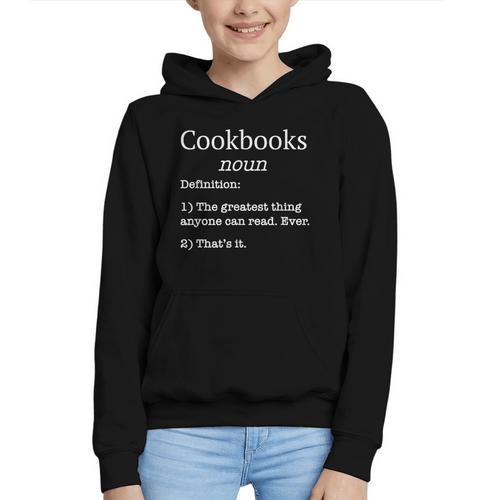 Cookbooks Cookbook Lovers Chefs Fake Definition Graphic Youth Hoodie - Bookorys DE