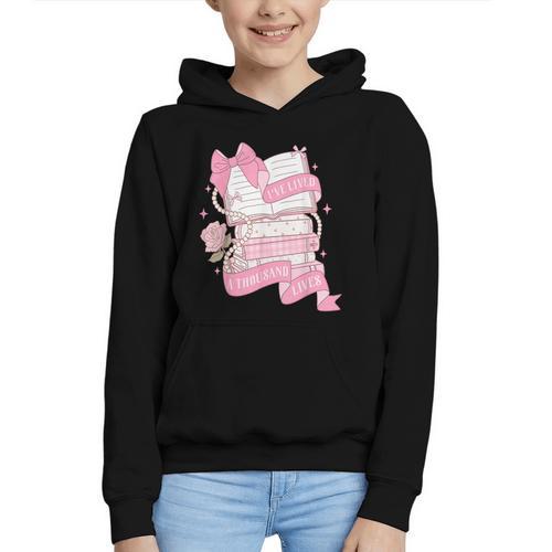 Coquette Reading Book Lover Pink Bow Bookish Mom & Daughter Graphic Youth Hoodie - Bookorys CA