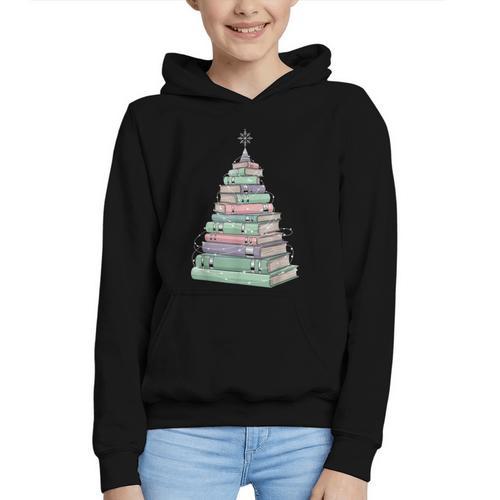 Cute Bookmas Christmas Book Tree Book Lover Teacher Graphic Youth Hoodie - Bookorys