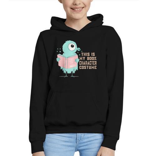 Cute Pigeon This Is My Book Character Costume For Reading Graphic Youth Hoodie - Bookorys