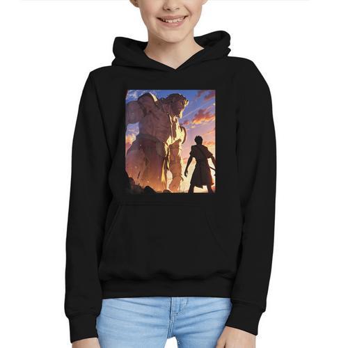 David And Goliath Bible Book Of Samuel Famous Bible Story Graphic Youth Hoodie - Bookorys CA