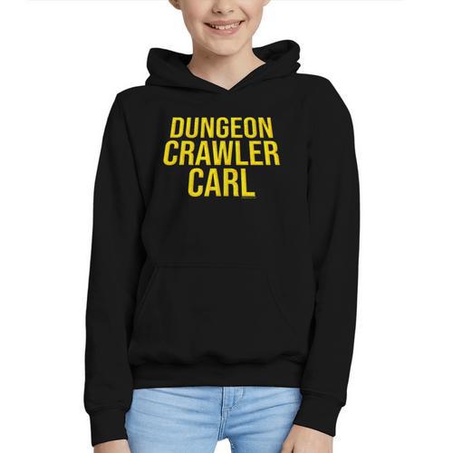Dungeon Crawler Carl Yellow Text Logo LitRPG Series Book Graphic Youth Hoodie - Bookorys AU