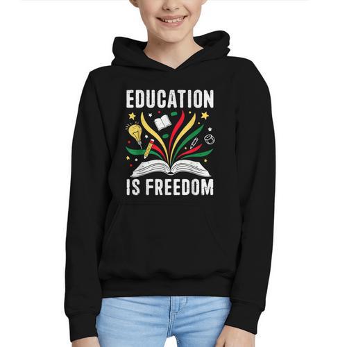 Education Is Freedom Books History Teacher Kids Graphic Youth Hoodie - Bookorys