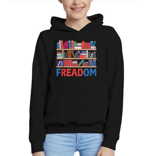 Freadom To Read Book Lover Reading Freedom Graphic Youth Hoodie - Bookorys AU