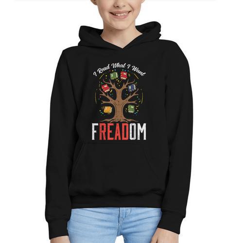 Freadom Tree Read Reading Librarian Book Across America Graphic Youth Hoodie - Bookorys
