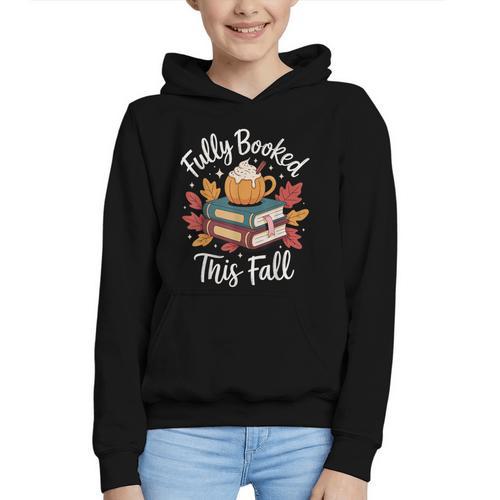 Fully Booked This Fall Graphic Youth Hoodie - Bookorys