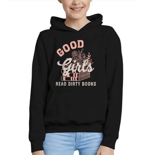 Good Girls Read Dirty Books Smutty Book Merch I Dont Watch Graphic Youth Hoodie - Bookorys CA