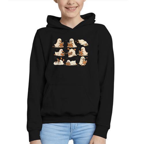 Halloween Ghost Book Lover Graphic Youth Hoodie - Bookorys AU