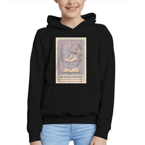 Hockey Romance Tarot Card Books Reader Cozy Reading Graphic Youth Hoodie - Bookorys