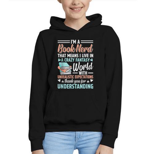 I'm a Book Nerd Bookworm Graphic Youth Hoodie - Bookorys AU