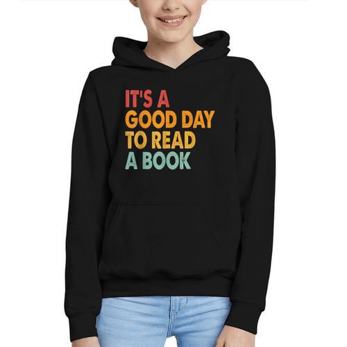 It's A Good Day To Read A Book Retro Vintage Teacher Graphic Youth Hoodie - Bookorys