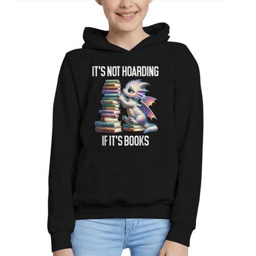 It's Not Hoarding If It's Books ShirtDragon Reading Book Graphic Youth Hoodie - Bookorys