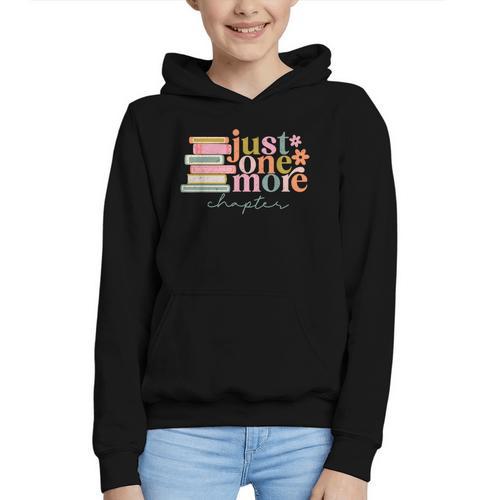 Just One More Chapter Book Lovers Reading Teacher Graphic Youth Hoodie - Bookorys CA
