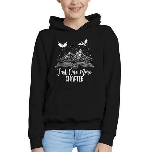 Just One More Chapter Romantasy Dragon Fantasy Romance Book Graphic Youth Hoodie - Bookorys