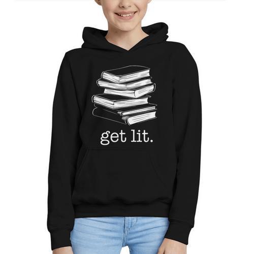 Let's Get Lit Books Graphic Youth Hoodie - Bookorys DE