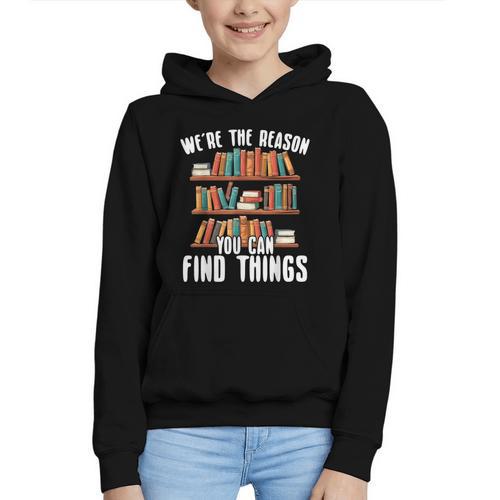 Librarian Reading Books Lover Library Graphic Youth Hoodie - Bookorys AU