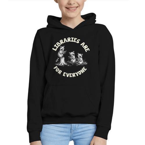 Libraries Are For Everyone Read Banned Book Librarian Reader Graphic Youth Hoodie - Bookorys