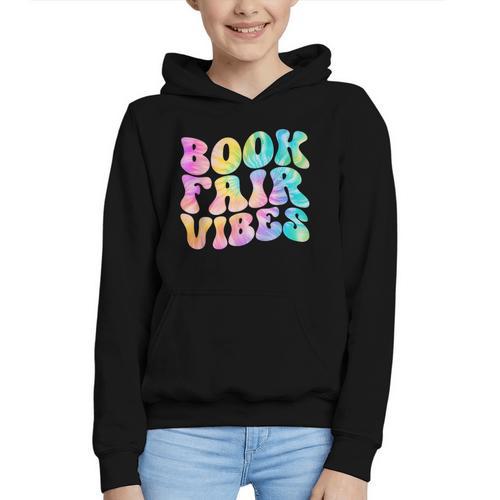 Library Book Fair Vibe Tie Dye School Reading Nostalgic Graphic Youth Hoodie - Bookorys