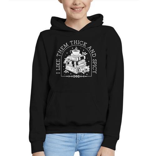 I Like Them Thick And Spicy Smut Book Reader Graphic Youth Hoodie - Bookorys DE