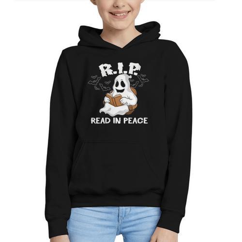October Reading And Library Awareness Books And Boos Graphic Youth Hoodie - Bookorys AU