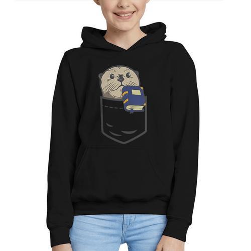 Otter Cute Read Reading Book Librarian Across America Kids Graphic Youth Hoodie - Bookorys