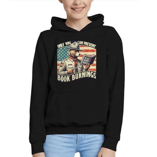 Only You Can Prevent Book Burnings Books Graphic Youth Hoodie - Bookorys