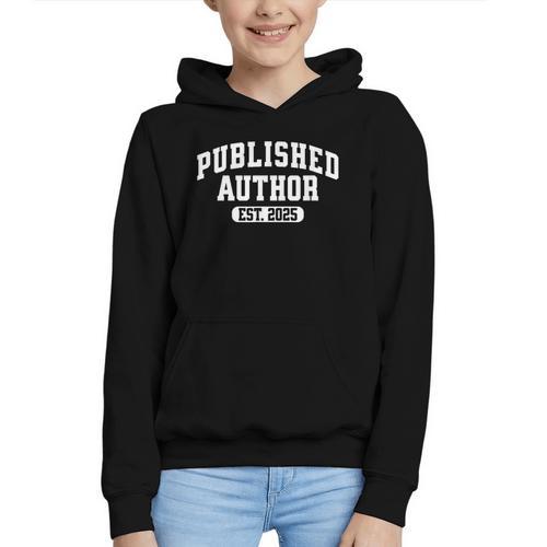 Proud Published Author 2025 Mom Dad Vintage Poet Book Writer Graphic Youth Hoodie - Bookorys UK