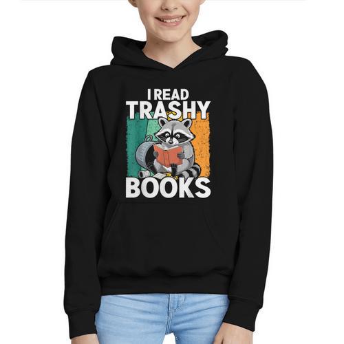 Raccoon Smutty Book Lover Spicy Romance Novels Women's Graphic Youth Hoodie - Bookorys