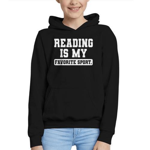 Reading Is My Favorite Sport Book Lover Reader Graphic Youth Hoodie - Bookorys UK