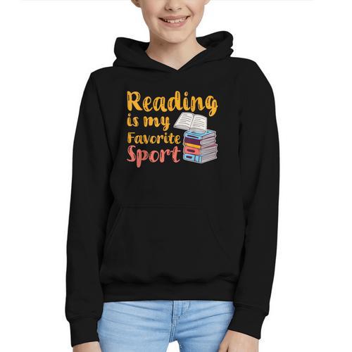 Reading Is My Favorite Sport Book Lovers Graphic Youth Hoodie - Bookorys UK