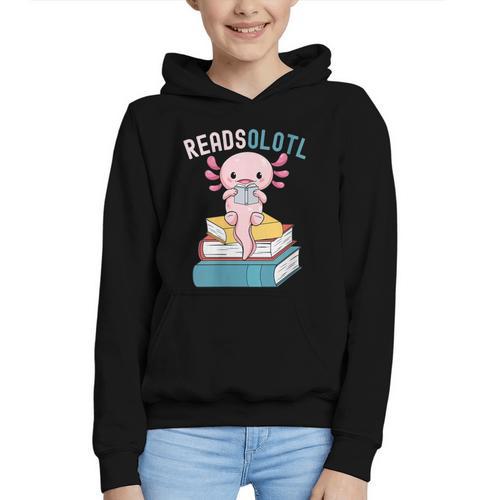 Reads Alotl Shirt Kids Readsolotl Read Axolotl Shirt Books Graphic Youth Hoodie - Bookorys