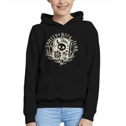 Smutty Book Club Smutty Book Lover Front And Back Spicy Book Graphic Youth Hoodie - Bookorys