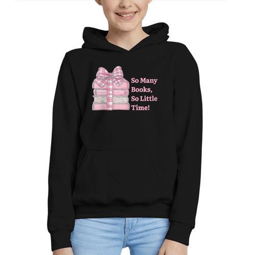 So Many Books Little Time Book Lover Teacher Librarian Graphic Youth Hoodie - Bookorys
