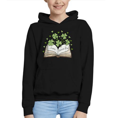 St Patricks Day Book Lover Librarian Reading Saint Pattys Graphic Youth Hoodie - Bookorys