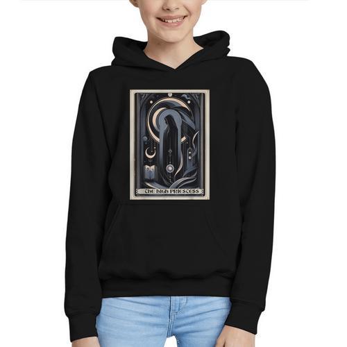 Tarot Cards Guide Book Esoteric Mysticism Clothing The High Priestess -Adults Small Classic Fit Short Sleeve Graphic Youth Hoodie - Bookorys