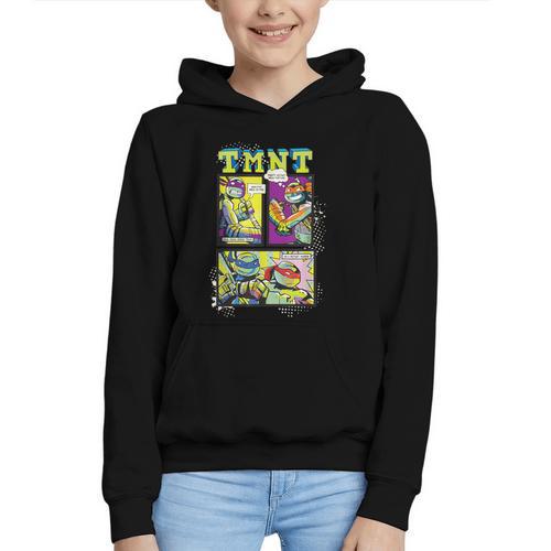 Teenage Mutant Ninja Turtles Retro Neon Comic Book Panels Graphic Youth Hoodie - Bookorys AU