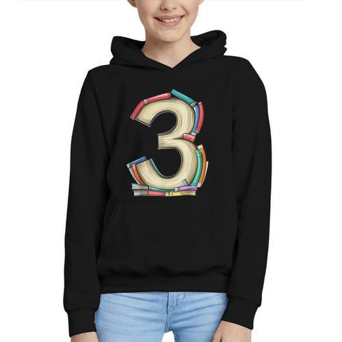 Toddler 3rd Birthday Books Themed 3 Year Old Boys Kids Girls Graphic Youth Hoodie - Bookorys AU