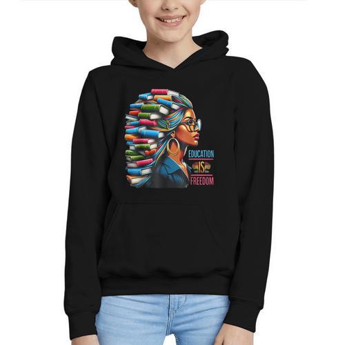 History Education Is Freedom Books Teacher Women Girls Graphic Youth Hoodie - Bookorys DE