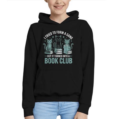 I Tried To Form A Gang But It Turned Into A Book Club Graphic Youth Hoodie - Bookorys