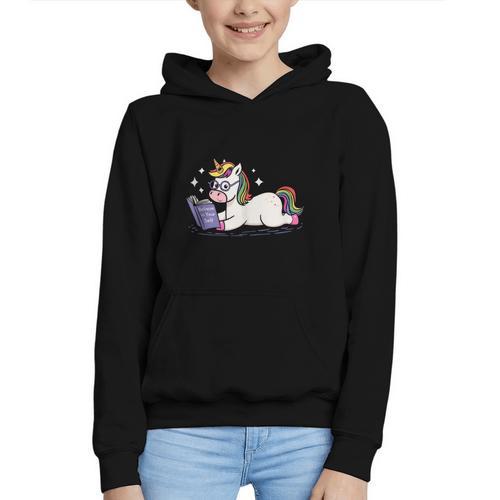 Unicorn Bookworm Believe In Yourself Cute And Inspirational Graphic Youth Hoodie - Bookorys AU