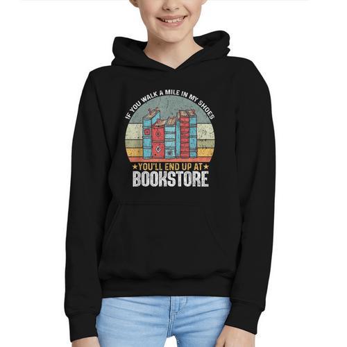 If You Walk A Mile In My Shoes You'Ll End Bookstore Reading Graphic Youth Hoodie - Bookorys UK
