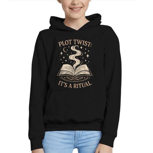 Witchy Book Club Pagan Reader Occult Fiction Coven Ritual Graphic Youth Hoodie - Bookorys AU