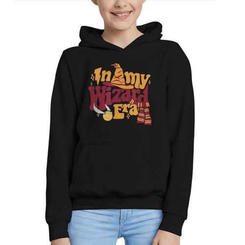 In My Wizard Era Groovy Bookish Fantasy Reader Book Lover Graphic Youth Hoodie - Bookorys UK