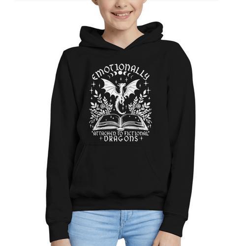 Women Dragons Bookish Fantasy Book Club Book Lover Reader Graphic Youth Hoodie - Bookorys