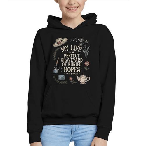 Women's Dramatic Book Lover Quote Graphic Youth Hoodie - Bookorys