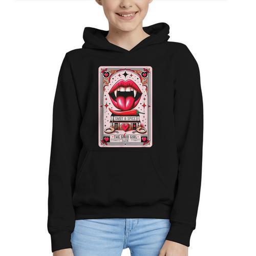 Yes Sir The Good-Girl The Good-Girl Tarot Card Smut Book Graphic Youth Hoodie - Bookorys